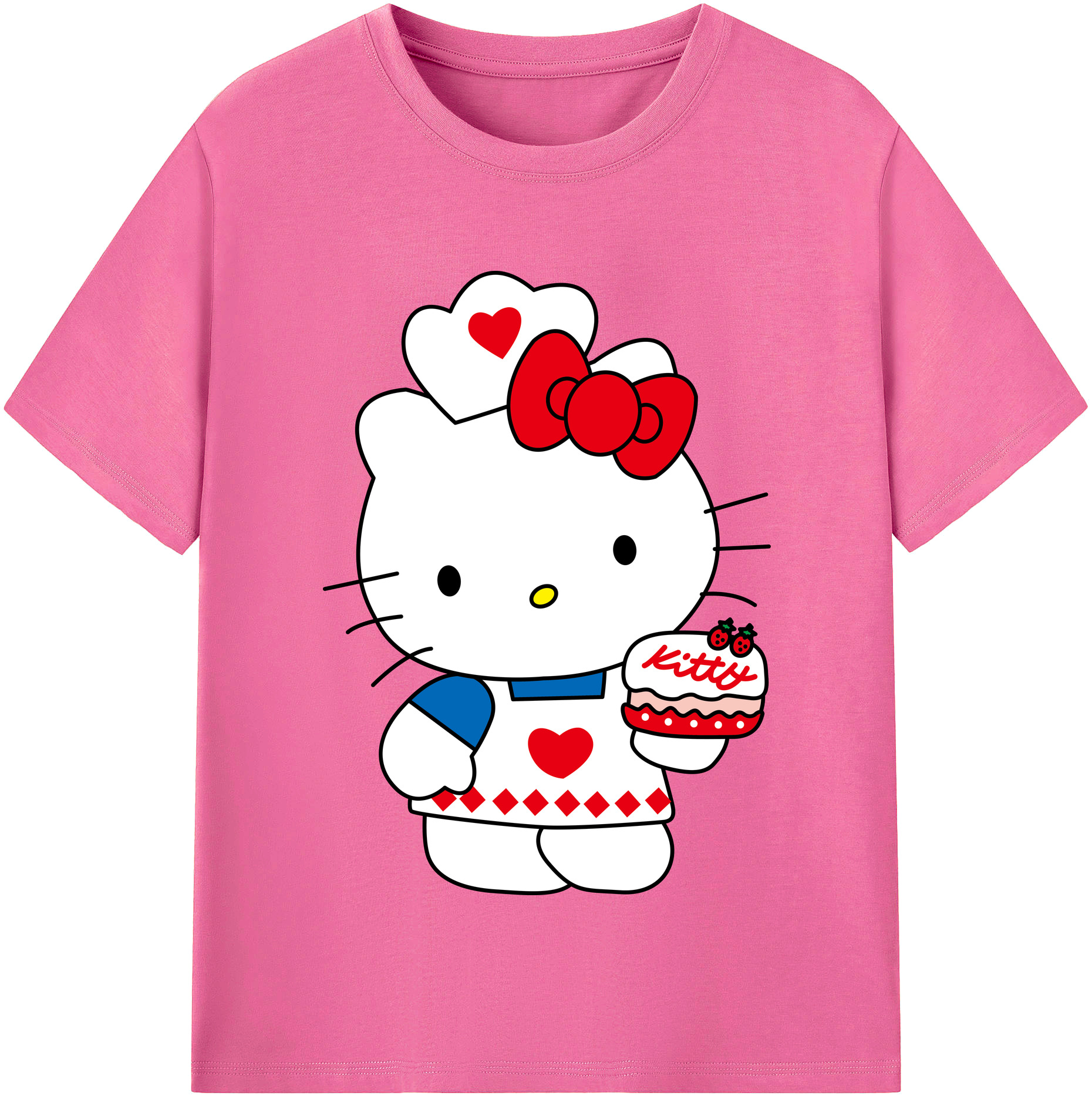 （画像用） Hello Kitty ハローキティ レディースカジュアルプリントTシャツ（綿100％）